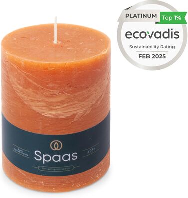 Свічка Spaas Rustic Pillar, 100/130 мм, 95 год, чорна (помаранчева)