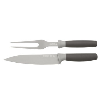 Набір для нарізки (вилка + ніж) сірий Leo Berghoff
