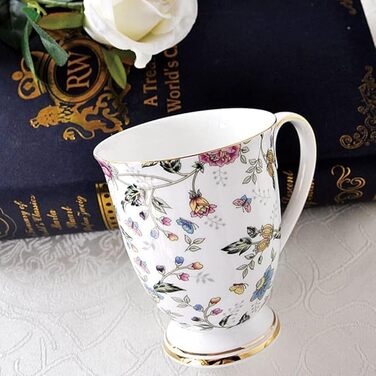 Набір із 4 кавових чашок з квітковим візерунком 300 мл MIATTCLD