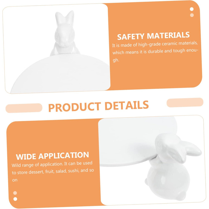 Керамічна тарілка для торта з кроликами 24,5 см VICASKY