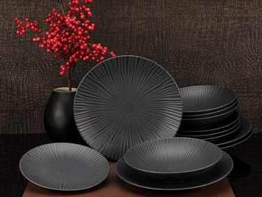 Набір тарілок на 4 персони, 12 предметів, Vesuvio Black Creatable