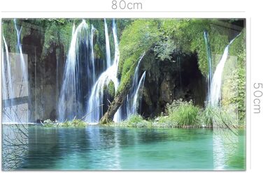 Кухонний фартух timalo зі скляним виглядом Північне море, очерет, захід сонця, океан, солома 2 мм акрилове скло Бризокості для плити, кухонний скляний фартух, акрилові скляні стінові панелі, захисна панель для фартуха (80 x 50 см, 312- Водоспади)