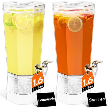 Диспенсер для напоїв з краном та підставкою, пластиковий диспенсер для води, лимонаду, соку та інших напоїв (2,6 л). Знімний стенд для зручного використання на вечірках.