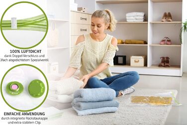 Вакуумні пакети для закочування - 10 шт. у 3 розмірах - Практичні компресійні мішки - Багаторазові сумки для зберігання в подорожах - без пилососа (6 шт. - Дуже великий (100 x 80 см))