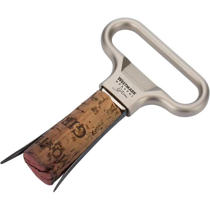 Штопор Westmark Blade/Clapp, з відкривачкою для пляшок, литий під тиском цинк/сталь, Ah-So, срібло, 6285556C (благородний матовий, декоратор і пробка 5 носиків для вина)