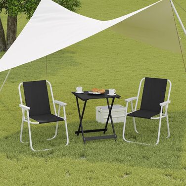 Складаний алюмінієвий стіл  для кемпінгу чорний WOLTU