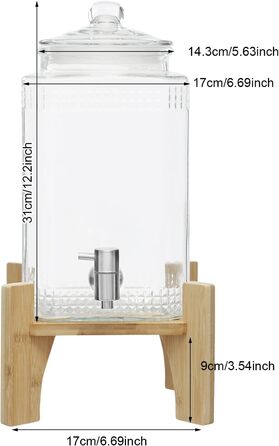 Скляний диспенсер для напоїв 5 л DHQCQL