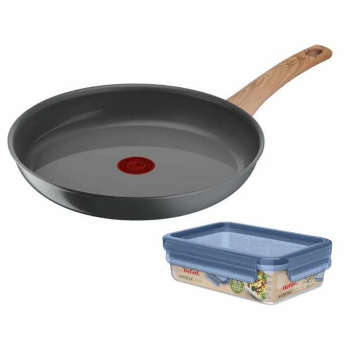 Tefal Сковорода Renew+контейнер Tefal Master Seal Eco,26см, 0.8л, алюміній, бакеліт, скло, сірий, прозорий
