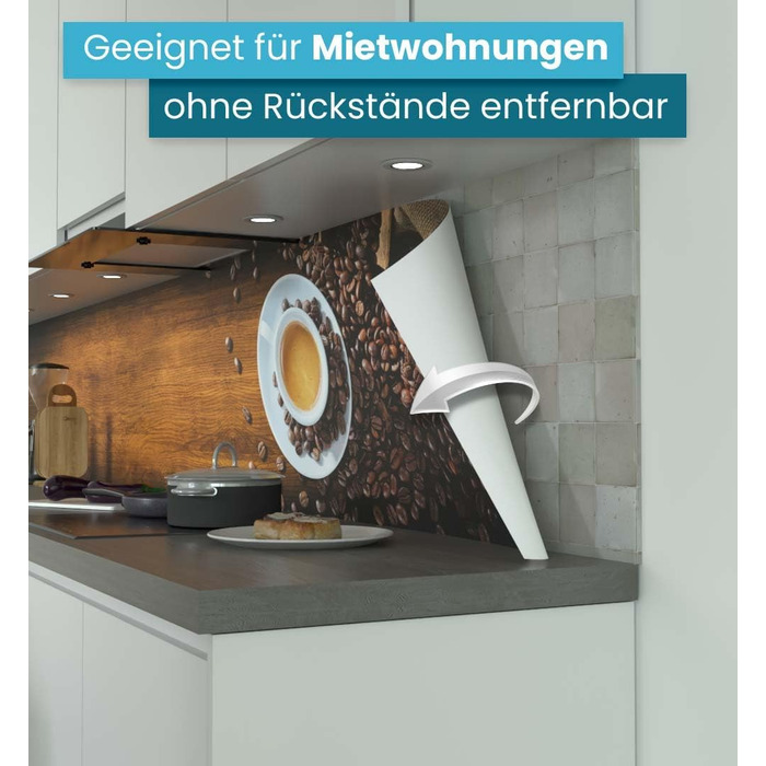 Самоклеючий кухонний фартух - матовий, преміальна бризкозахисна плівка 0,4 мм як доступна альтернатива склу, легке встановлення та очищення - висота 60 см - Дизайн Світло-сірий мармур 180 x 60 см (кавово-коричневий, Ш 280 см x В 60 см, 0,2 мм)