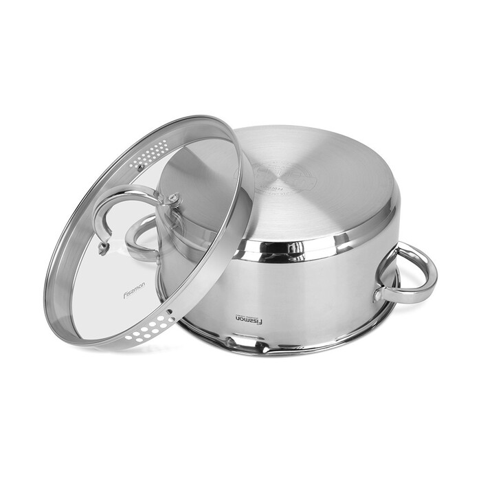 Набір посуду Fissman FEDERICA придметів зі скляними кришками нержавіюча сталь (5399)