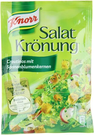 Салатні крутони Knorr з цибулею для смачного салату без додавання підсилювачів смаку 20 х 25 г (25 г (5 упаковок))