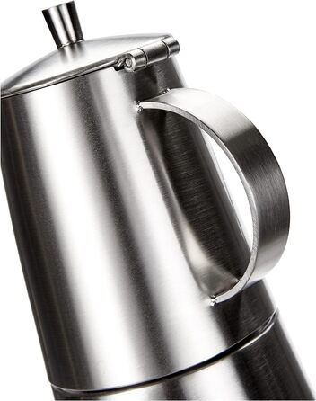 Кавоварка Cilio Espresso MODENA, Нержавіюча сталь, Підходить для всіх типів плит , Ø 8.5 см , Можна мити в посудомийній машині , Мокко каструля , Еспресо кавоварка 4 чашки , Кемпінгова кавоварка