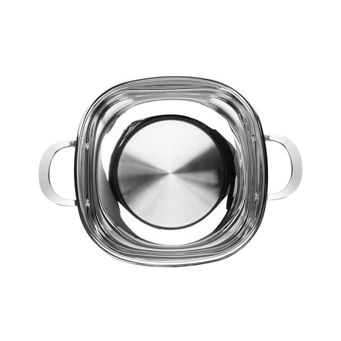 Сотейник Fissman EXCLUSIVE PRO 26x9 см / 4,6 л зі скляною кришкою нержавіюча сталь (5543)