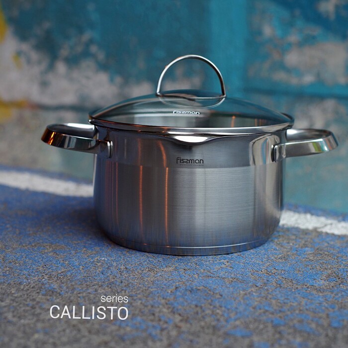 Каструля зі скляною кришкою Fissman CALLISTO 24x11,5 см на 5 л (5208)