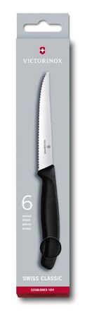 Набір кухонний Victorinox SwissClassic Steak Gift Set 6 ножів лезо 11см хвил. з чорн. ручкою