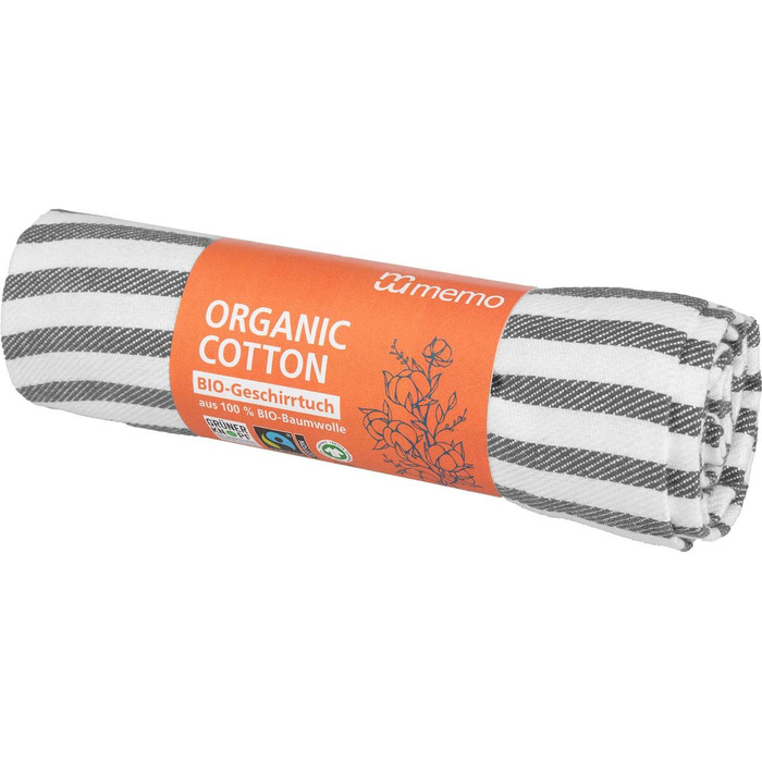 Кухонное полотенце из органического хлопка 50 x 70 см, полосатое Memo