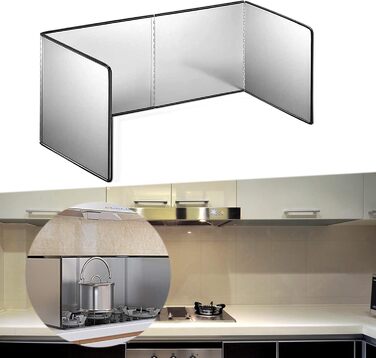 Захист від бризок з нержавіючої сталі, складний захист від бризок, кухонна пластина від бризок, дефлектор масляних випарів, захист від бризок на кухонній плиті, кухонна пластина від бризок, захист для плити для приготування їжі, смаження та підтримки чист