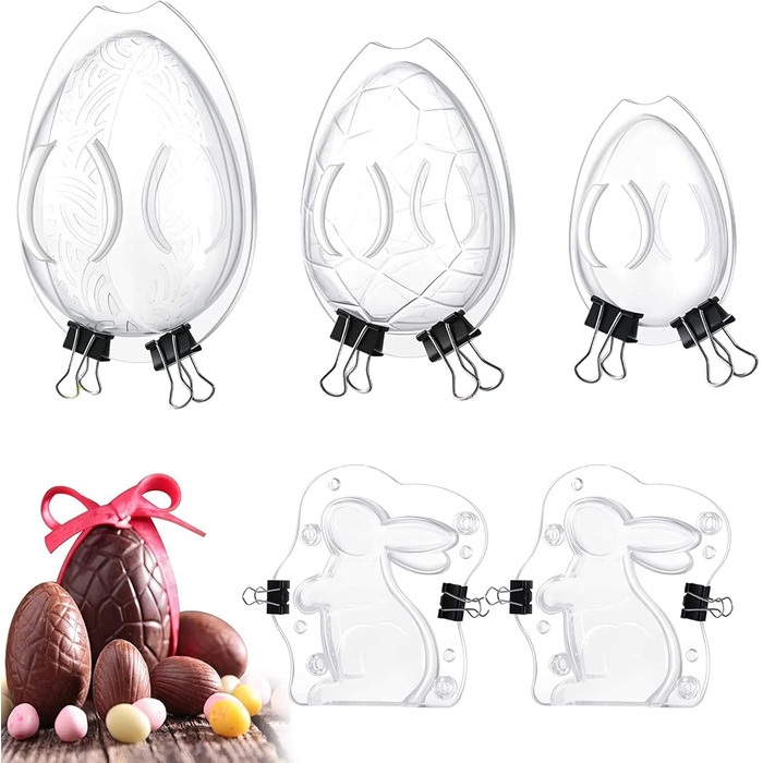 Елементна форма для виготовлення шоколадних пасхальних яєць з формою для випічки у формі пасхального зайчика, форма для пасхального 3D динозаврового яйця у формі страусиного яйця, форма для пасхального шоколадного яйця, ливарна форма, інструмент для випіч