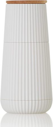 Набір перцево-сольових млинів у рельєфному дизайні, чорно-білий, з керамічною шліфувальною машиною CeraCut (білий), 150
