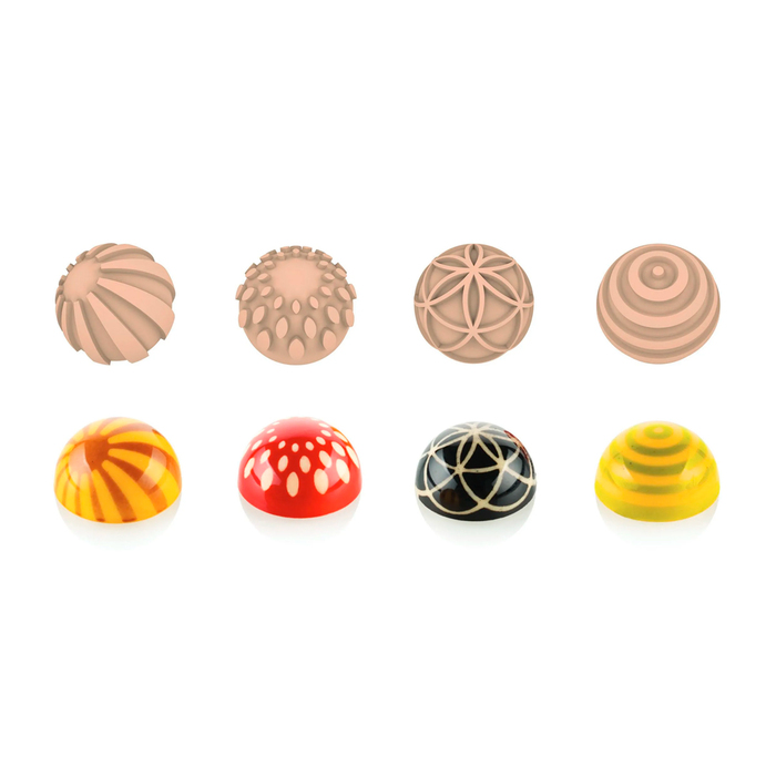 CHOCO STAMP A & SEMISFERA 01 Набір штампів для декорування шоколаду + форма для шоколаду CH013 SEMI