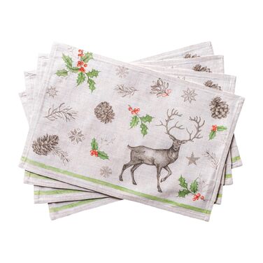 Бавовняні килимки для серветок, набір з 4 шт. , декоративні килимки для серветок, пасхальні килимки, що миються, для свят, вечерь, весни, літа (33 см x 48 см) (27 - Різдвяна роса), 39Hermine 100