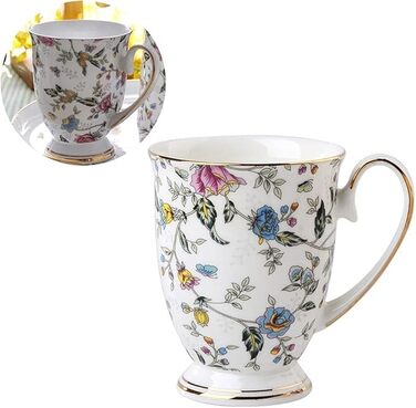 Набір із 4 кавових чашок з квітковим візерунком 300 мл MIATTCLD