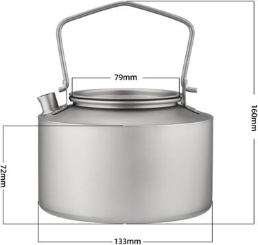 Титановый котелок для кемпинга 980 мл Feeshoppher