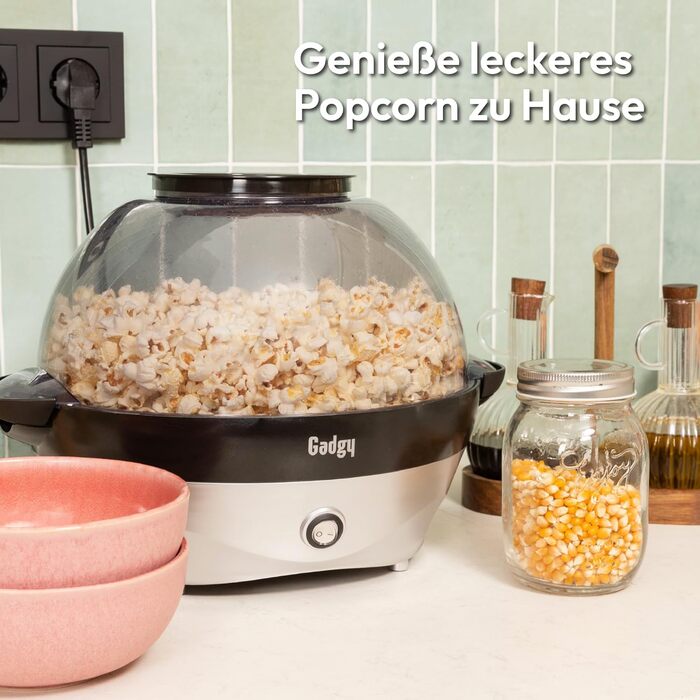 Машина для попкорну 5 л, 800 Вт чорно-біла Gadgy