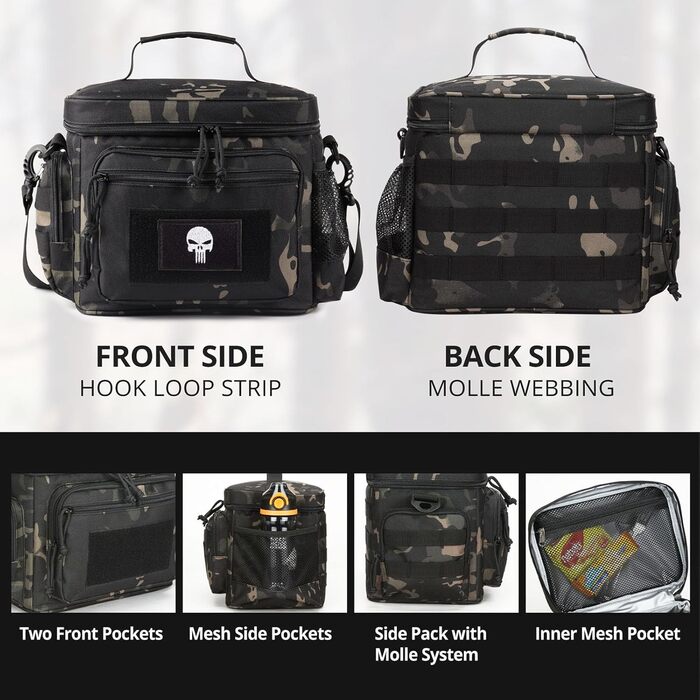 Термосумка 12 л чорний камуфляж Bunnychic