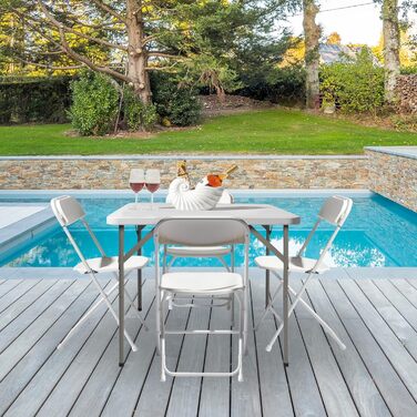 Сложный кемпинговый стол 86 x 86 x 74 см белый Bonnlo