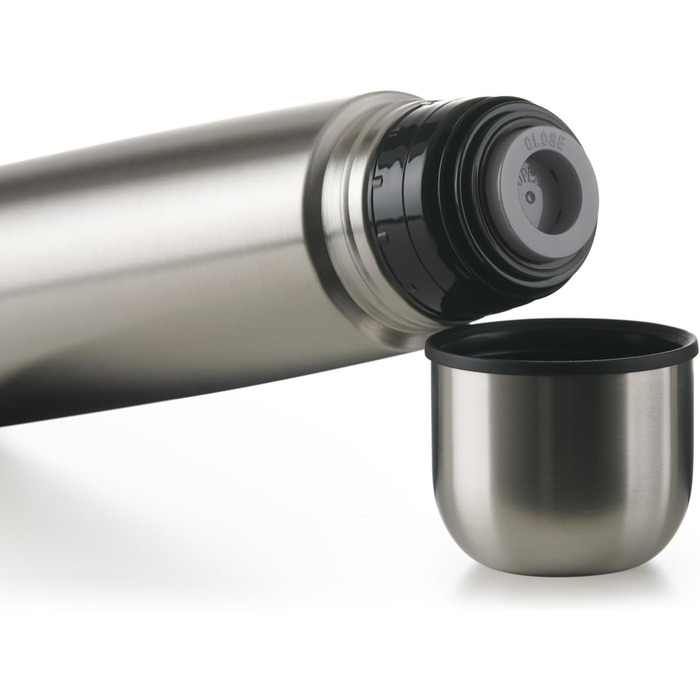 Термос Blumtal Eifel з нержавіючої сталі 500 мл - герметичний термос з чашкою для пиття в дорозі, ізолює гарячі напої, темно-зелений (500 мл, нержавіюча сталь - срібло)