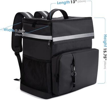 Велика 40-літрова герметична ізольована сумка-холодильник, рюкзак для пікніка з відкривачкою для пляшок, водонепроникна надлегка сумка-холодильник для кемпінгу, походів, барбекю, пікніків - чорна