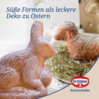 Набір з 2 форм для пасхальної випічки, маленьке ягня та кролик Golden Easter Dr. Oetker