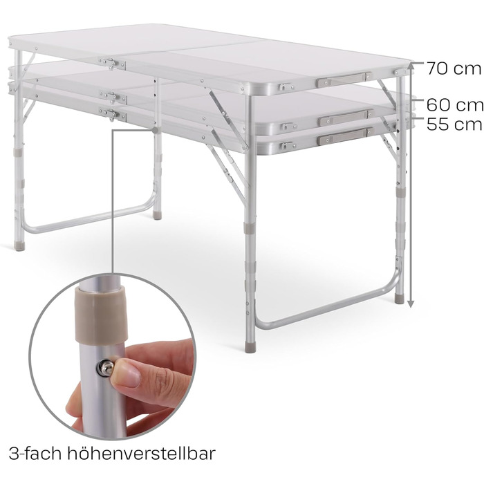 Складной кемпинговый стол белый Raburg
