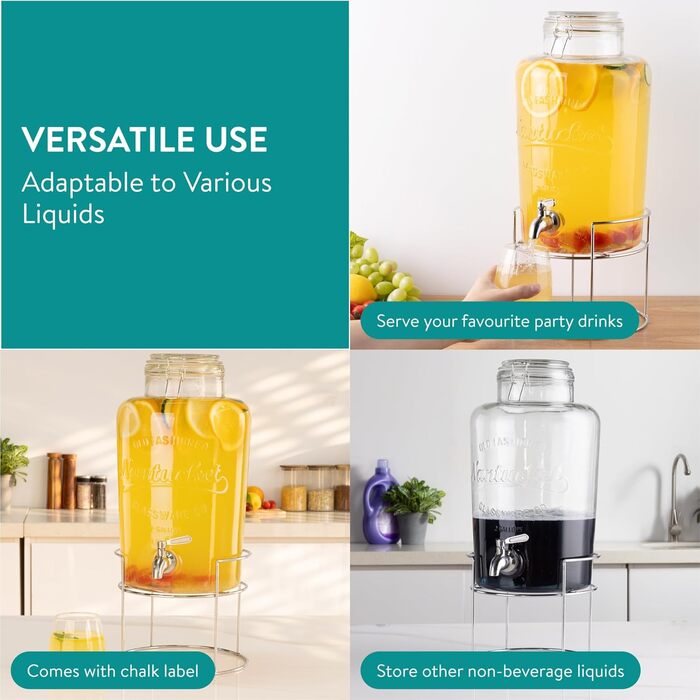 Диспенсер для напитков с металлической подставкой 8 л Navaris