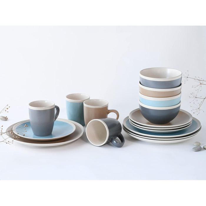 Набор посуды на 4 персоны, 16 предметов, Nordic Living Cool Creatable
