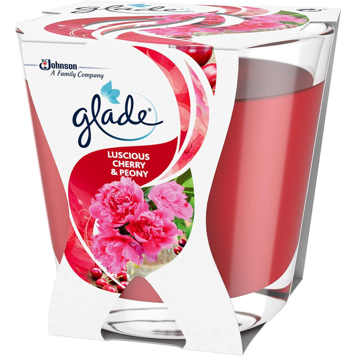 Ароматична свічка Glade (Brise) Dcor у склянці, Романтична ваніль, 6 шт. (6 x 70 г) (Вишня та Півонія)
