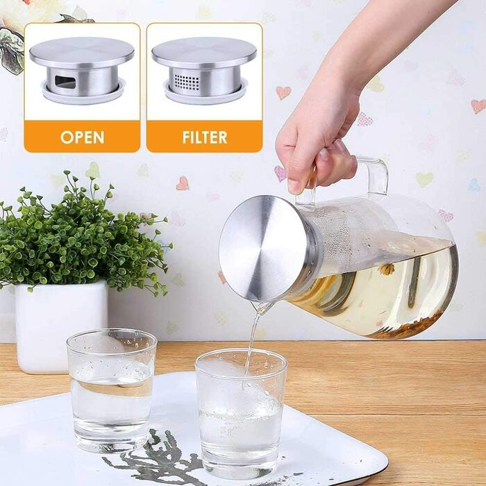 Стеклянный кувшин с крышкой для напитков 1,8 л Sharemee