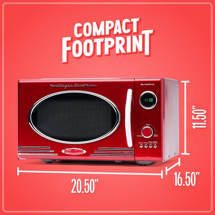 Микроволновая печь 800 Вт, красный Retro Nostalgia