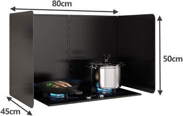 Складаний бризкозахисний екран для кухні, бризкозахисний екран для плити, легко миється, підтримує чистоту плити та кухонного фартуха (40 x 40 см) (45 x 80 x 50 см)