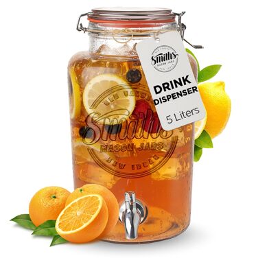 Скляний диспенсер для напоїв 5 л Smiths Mason Jars