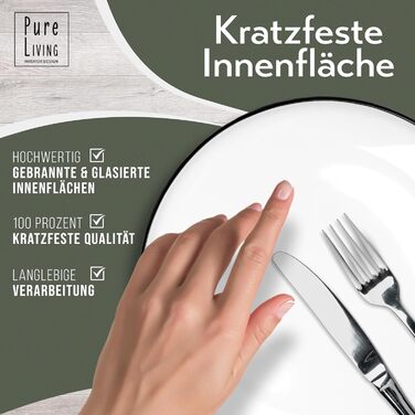 Набір посуду на 6 персон у скандинавському стилі, 18 білих предметів PURE LIVING INTERIOR DESIGN