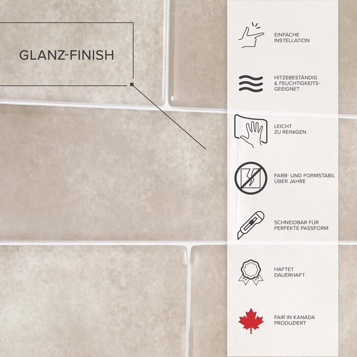 Наклейки для плитки, що самоклеяться - упаковка з 5 аркушів 29,36 см x 21,29 см - 3D самоклеючі ПВХ наклейки для плитки та фартуха для кухні, ванної кімнати та стін, кольорова та водонепроникна плитка (бежевий колір)