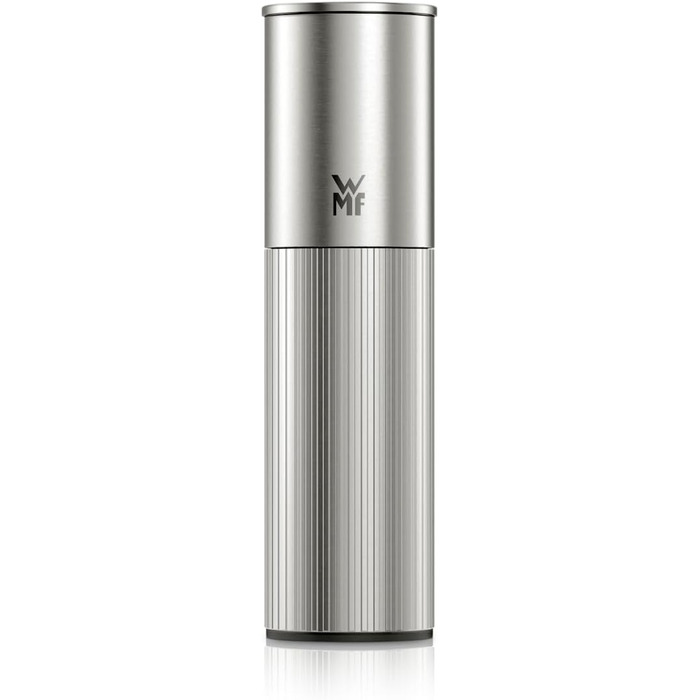 Млинок для спецій WMF Signature Pro, керамічний млинок, регульований рівень помелу, легке наповнення, млинок для солі та перцю, магнітна кришка для захисту аромату, нержавіюча сталь, 0604036030