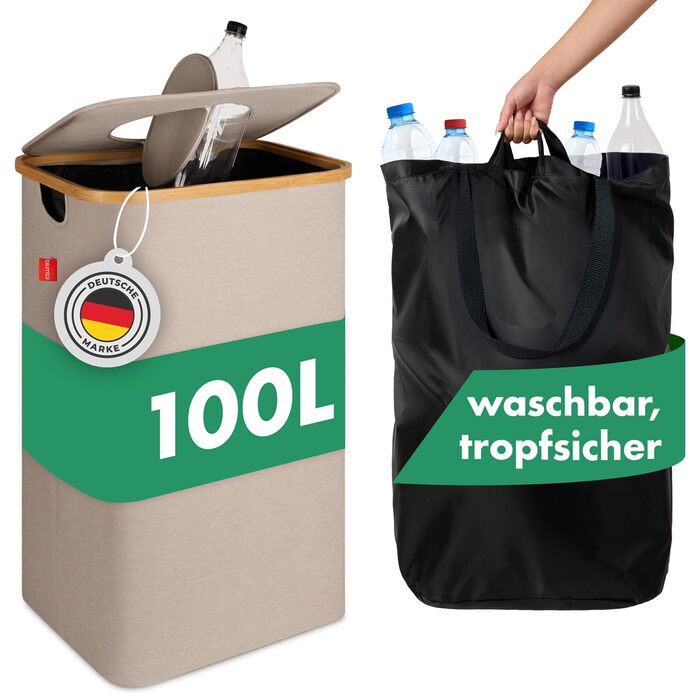 Контейнер для сбора пустых бутылок 100 л, бежевый Blumtal