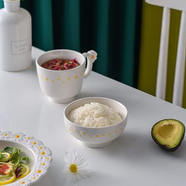 Керамічна миска для подачі з ромашками WAYUTO