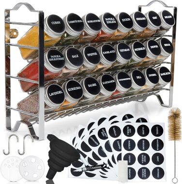 Підставка для спецій трирівнева з 24 баночками, хромована Deco haus