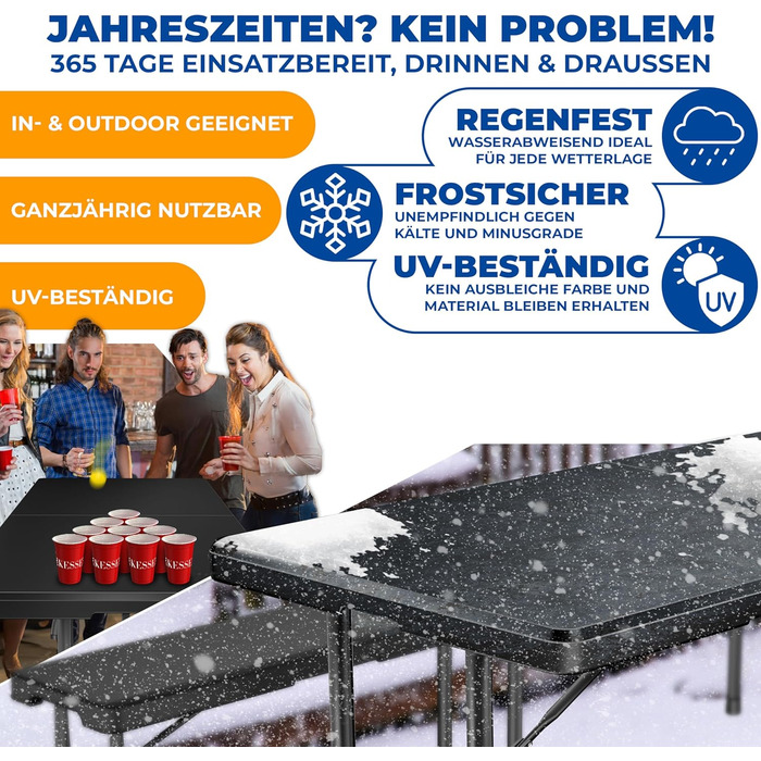 Стіл-фуршет для кемпінгу 183 х 86 х 74 см KESSER