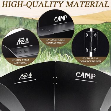 Складаний вітрозахист для кемпінгових плит 2 шт Niuohoy