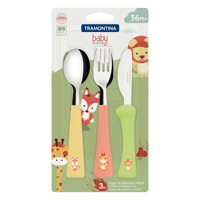 Детский набор столовых приборов Tramontina Baby Friends, 3 предмета (6710902)